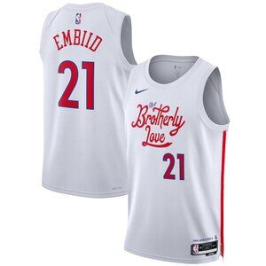 Philadelphia 76ers Joel Embiid '22/23 Nike Swingman White City Edition Jersey XL